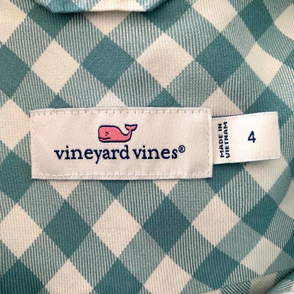 Vineyard Vines Gingham Chilmark Relaxed Button-Down Size 4 - Picture 7 of 8